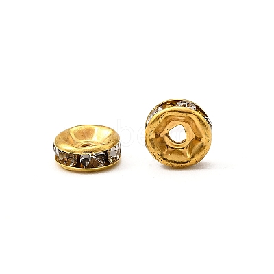Iron Crystal Rhinestone Spacer Beads X-RB-A009-6MM-G-1