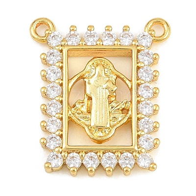 Brass Micro Pave Clear Cubic Zirconia Pendants KK-CBA6A75-48D-G-1