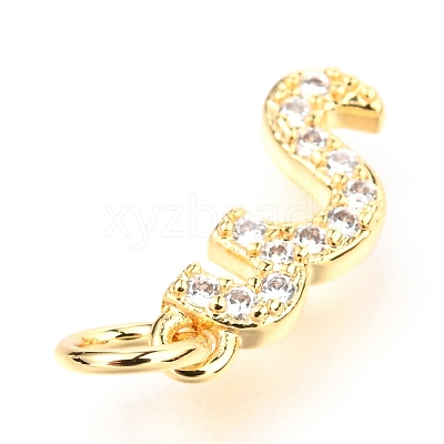 Brass Micro Pave Cubic Zirconia Charms ZIRC-O037-20G-1