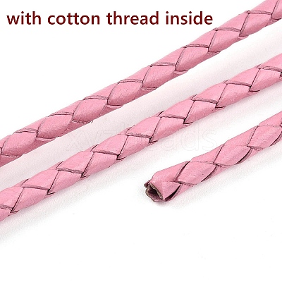 Braided Cowhide Leather Cord NWIR-N005-01D-4mm-1