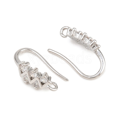 Brass Rhinestone Earring Hooks KK-C261-01E-P-1