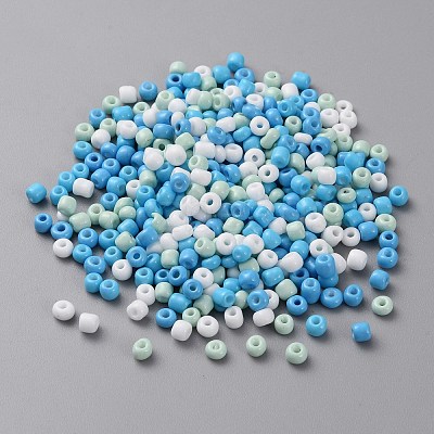 Opaque Glass Round Seed Beads GLAA-TAC0017-05B-1