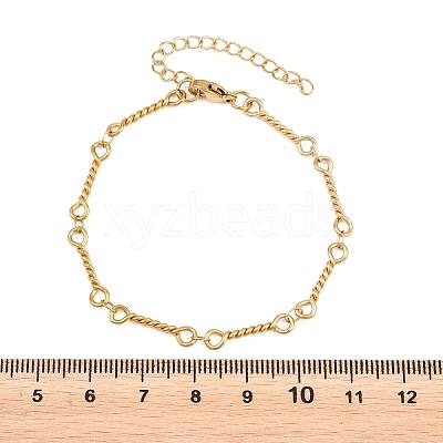 304 Stainless Steel Twisted Rope Link Chain Bracelets for Women BJEW-A160-09G-1