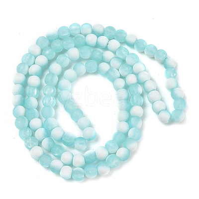 Frosted Crackle Glass Beads Strands GLAA-U001-6mm-M08-1