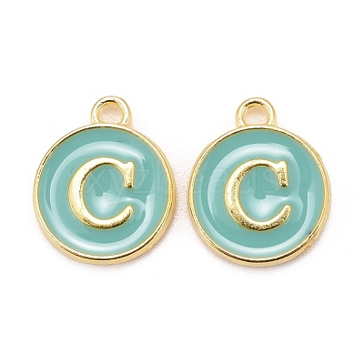 Golden Plated Alloy Enamel Charms ENAM-S118-05C-1