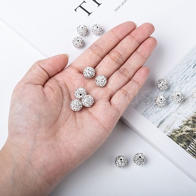 Grade A Rhinestone Pave Disco Ball Beads RB-Q102-12-1