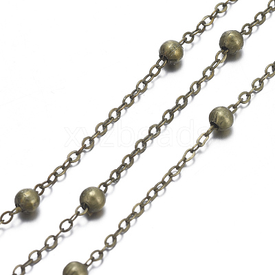 Brass Flat Oval Cable Chains CHC018Y-AB-1