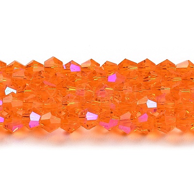 Transparent Electroplate Glass Beads Strands GLAA-F029-4mm-D11-1