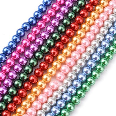 Eco-Friendly Glass Pearl Beads HY-J002-6mm-HX-M-1