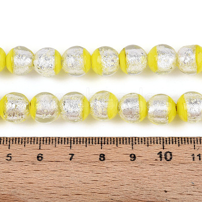 Luminous Handmade Lampwork Silver Foil Beads Strand FOIL-N029-03B-1