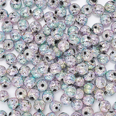 Electroplated Natural Lava Rock Beads G-NB0001-93-1