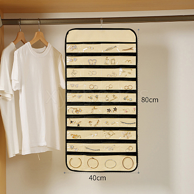 80-Pocket Rectangle Foldable Non-woven Fabric Jewelry Roll WG17914-08-1