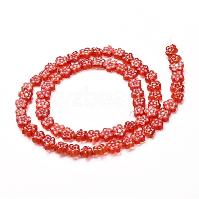 Handmade Millefiori Glass Bead Strands X-LAMP-J035-8mm-16-1