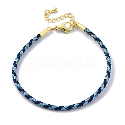 Polyester Cord Braided Bracelet Makings MAK-Z003-01G-19-1