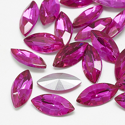 Pointed Back Glass Rhinestone Cabochons RGLA-T083-5x10mm-09-1