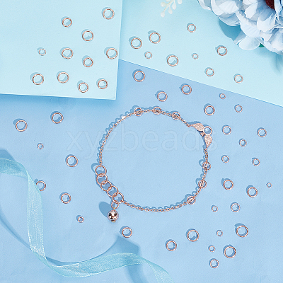 180Pcs 6 Styles Brass Open Jump Ring KK-GA0001-40-1