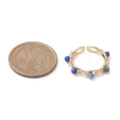 Brass Cable Chain Shape Open Cuff Rings RJEW-JR00712-1