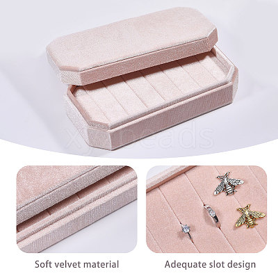 Velvet Ring Organizer Boxes with Lid CON-WH0089-191-1