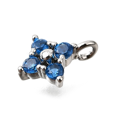 Brass Micro Pave Cubic Zirconia Pendants KK-D356-07A-P-1