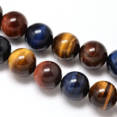 Natural Tiger Eye Beads Strands X-G-F173-14-4mm-1