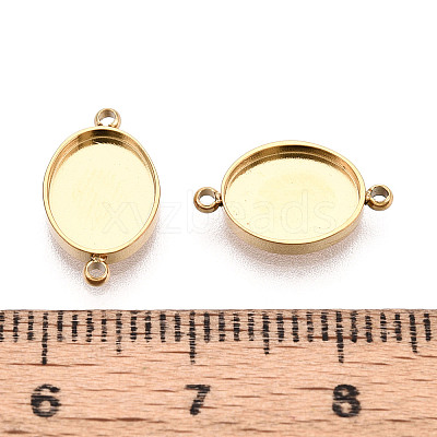 304 Stainless Steel Connector Cabochon Settings STAS-N115-35G-1