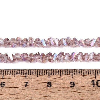 Electroplate Transparent Glass Beads Strands GLAA-N021-4mm-25-1