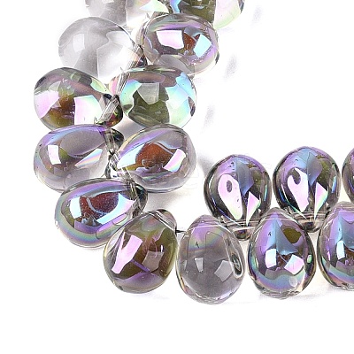 Electroplate Baking Paint Transparent Glass Beads Strands GL-N005-02A-C10-1