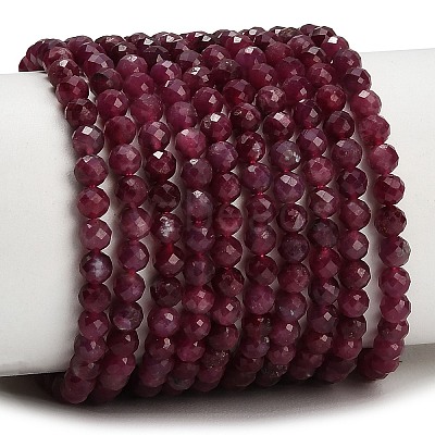 Natural Red Tourmaline Beads Strands GG-CBA77FB-B01-4mm-A-1