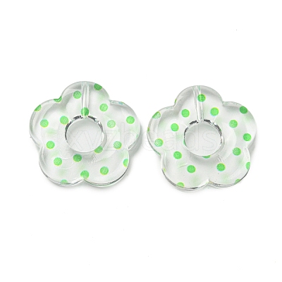 Transparent Printed Acrylic Beads OACR-H124-05B-03-1