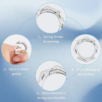 20Pcs Zinc Alloy Spring Gate Rings PALLOY-SP0001-11-1
