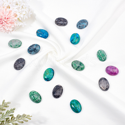 Natural Mixed Gemstone Cabochons G-PH0001-13-1