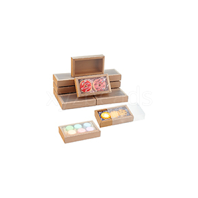 Foldable Paper Drawer Boxes with Clear Plastic Cover LS-CON-WH0095-68A-05-1