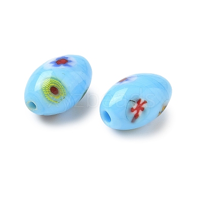 Handmade Millefiori Glass Beads LAMP-U004-02D-1