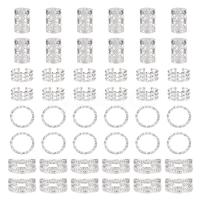 120Pcs 4 Styles Iron Dreadlocks Beads Hair Decoration FIND-TA0005-09S-1