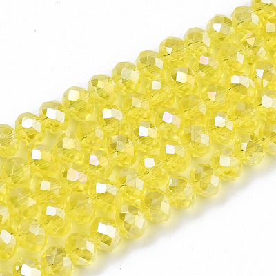 Electroplate Glass Beads Strands EGLA-A034-T8mm-B21-1