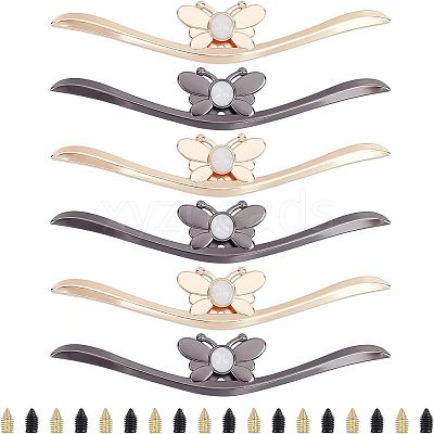 6 Sets 2 Colors Zinc Alloy Bag Concer Protecter PALLOY-CA0001-93-1