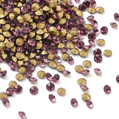 Back Plated Grade A Diamond Glass Pointed Rhinestone RGLA-SS16-015-1