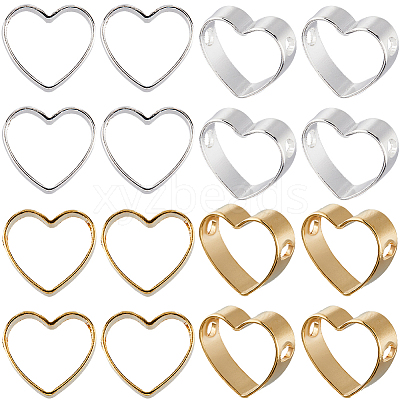 60Pcs 2 Colors Brass Bead Frame KK-SC0004-57-1
