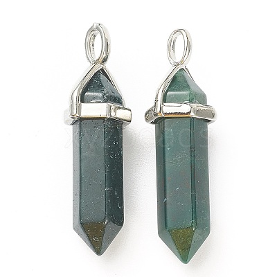 Natural Indian Agate Pointed Pendants G-M378-01P-A39-1