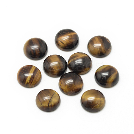 Natural Tiger Eye Cabochons X-G-R416-8mm-35-1