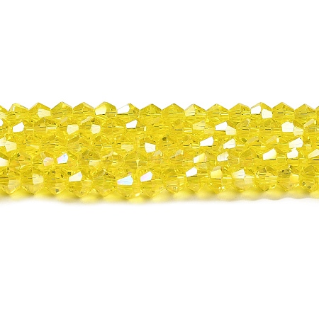 Transparent Electroplate Glass Beads Strands EGLA-A039-T4mm-B21-1