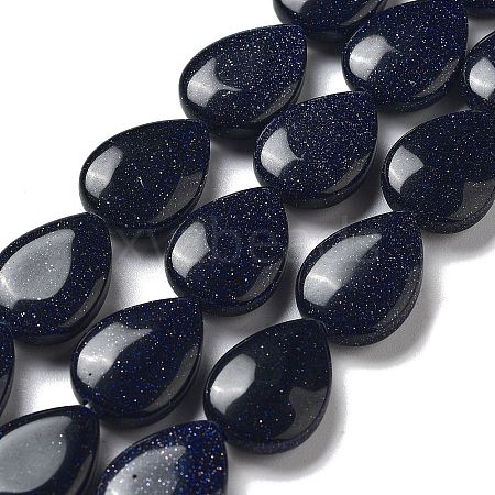 Synthetic Blue Goldstone Beads Strands G-P528-L06-01-1