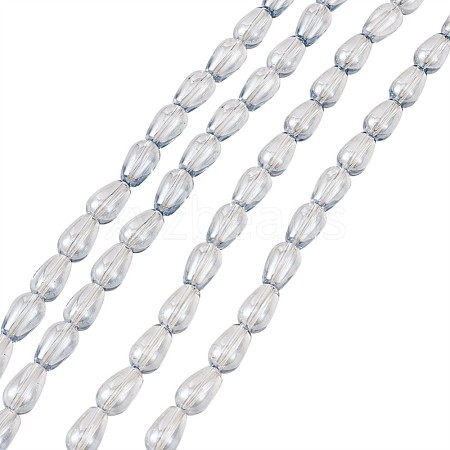 Electroplate Transparent Glass Beads Strands EGLA-TA0001-02B-1