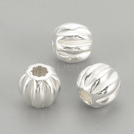 925 Sterling Silver Corrugated Beads X-STER-S002-14-5mm-1