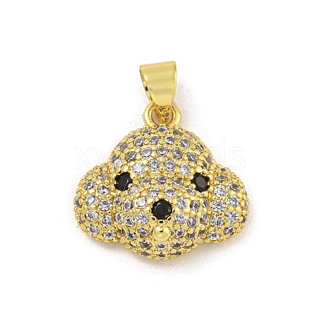 Rack Plating Brass Micro Pave Cubic Zirconia Pendants KK-G513-37G-1