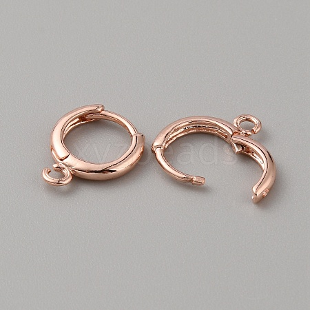 Brass Hoop Earring Findings FIND-WH0110-802B-RG-1