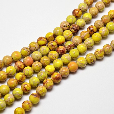 Round Natural Imperial Jasper Beads G-I122-6mm-02-1