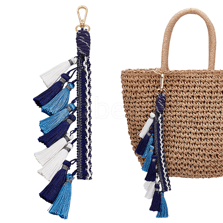 Polyester Tassel Display Decorations with Alloy Clasps PURS-WH0001-82-1