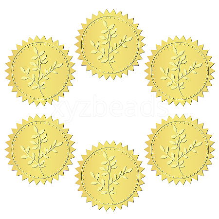 12 Sheets Self Adhesive Gold Foil Embossed Stickers DIY-WH0451-018-1