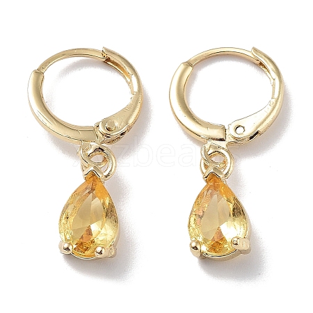 Real 18K Gold Plated Brass Dangle Hoop Earrings EJEW-L269-045G-04-1